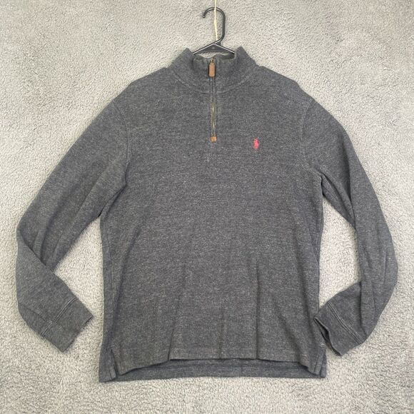 Polo Ralph Lauren Sweater Mens Small Quarter Zip Pullover Red Pony Casual Classi - Picture 1 of 10